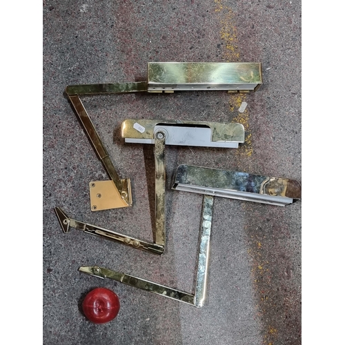 581 - Three heavy high quality soft closing door closers model no. BS EN 1154 EN2/5 with a polished brass ... 