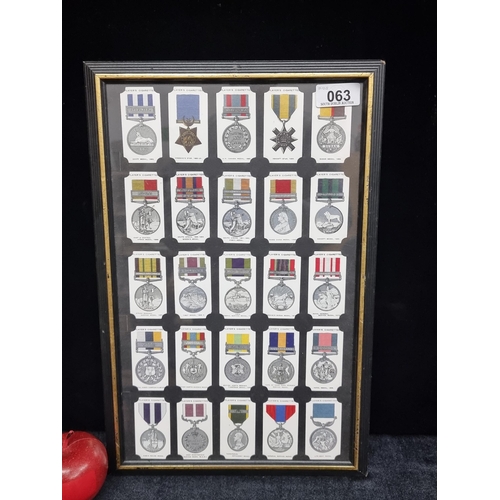 63 - A framed collection of 25 Player's & Sons cigarette cards from the series 