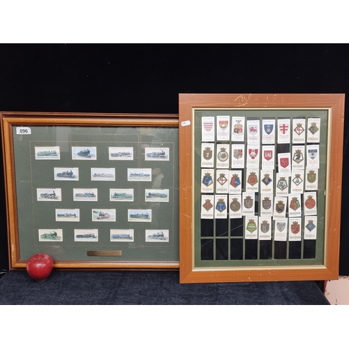 96 - 2 framed collections of cigarette cards including 