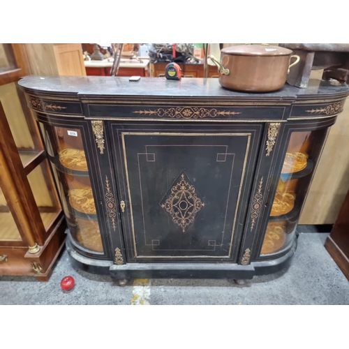 618 - Star lot: A stunning Victorian, boulwork credenza with brass banding, the centre door has decorative... 