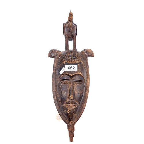 662 - A traditional Antique hand carved Kpeliyee Baule tribal African mask. With great age. Measurements: ... 