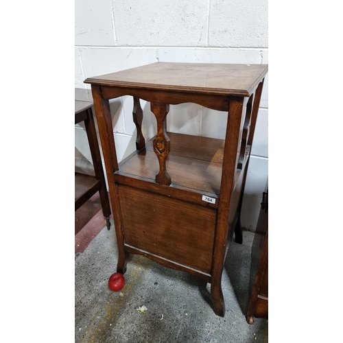 764 - Star lot : A high quality Irish made side cabinet with open shelf to top, cupbard to base with one s... 