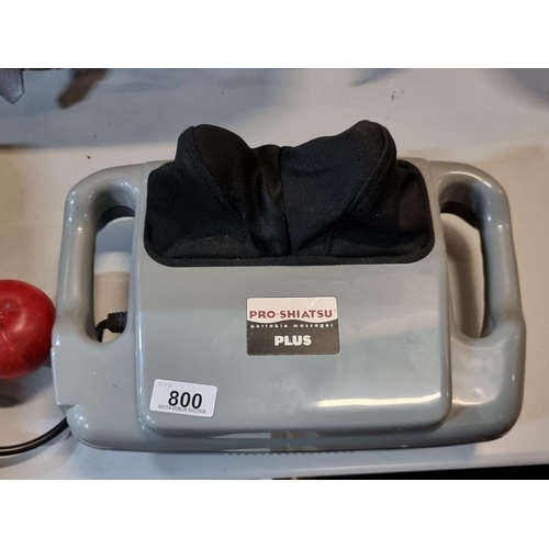 800 - A Pro Shiatsu portable massager with three pin plug. A relaxing item to have on hand.