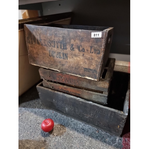 811 - Three Interesting antique crates, including one example from Savage Smyths Dublin, A Schweppes brand... 