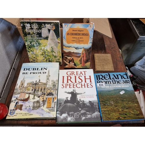 832 - Six books on Irish history and Art. Including a first edition copy of ''An Choiméide Dhiaga Le Dáint... 