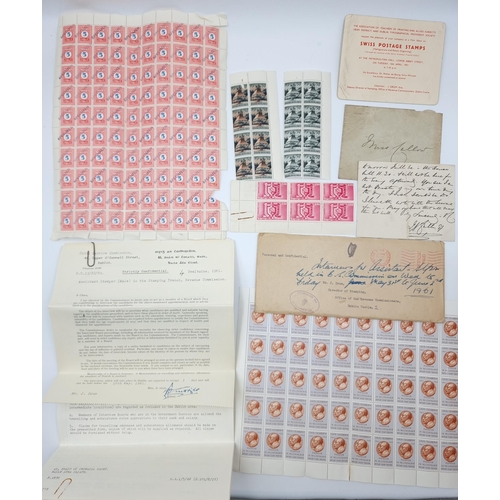 907 - Another fabulous lot of the J Drum collection. Inc correspondence from the dept of Printing and engr... 