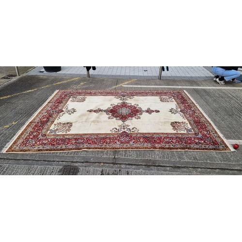 708 - A fabulous large hand knotted wool persian rug from Tabriz, Iran with certificate of authenticity. M... 