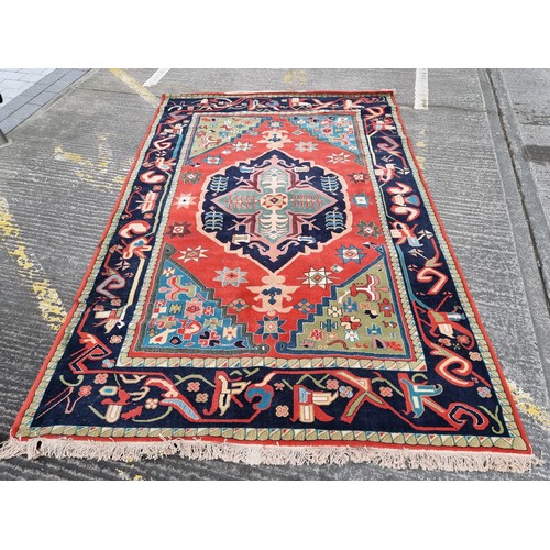 726 - A large Turkish hand made, hand knotted  rug in jewel tones. Beautiful addition to any home. W200cm ... 