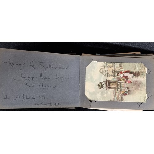 164 - A charming Edwardian postcard album. Partially filled with a mixture of Edwardian and mid twentieth ... 