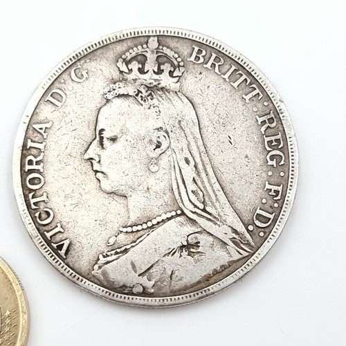 480 - A Jubilee Victoria sterling silver crown coin dating to 1889. 27.75 grams.