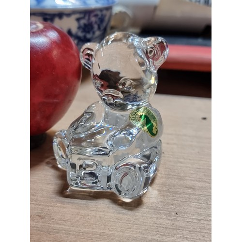 511 - An adorable, vintage Waterford Crystal, Irish made Baby Bear with Block from the Giftology Collectio... 