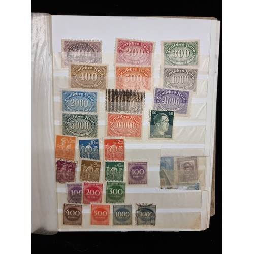 684 - A stamp album of 1930s-1960s German Stamps inc Hitler Stamps and mint sets about half full.