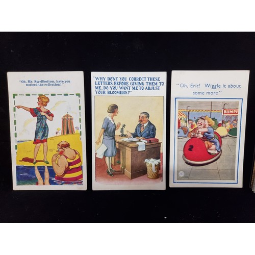 665 - A collection of 47  vintage postcards, thirty of which depict comical scenes. Together with a collec... 