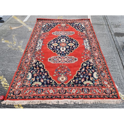 727 - A gorgeous Turkish rug in jewel tones. W200cm x L290cm