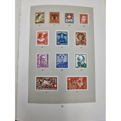 689 - The Cream album is book celebrating a centenary of Swiss stamps 1843-1943 With an Irish compliments ... 