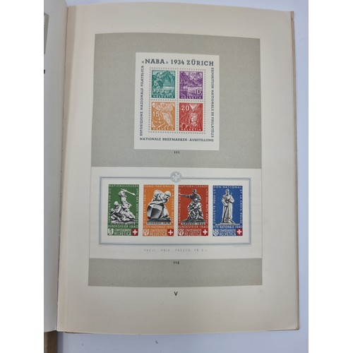 689 - The Cream album is book celebrating a centenary of Swiss stamps 1843-1943 With an Irish compliments ... 