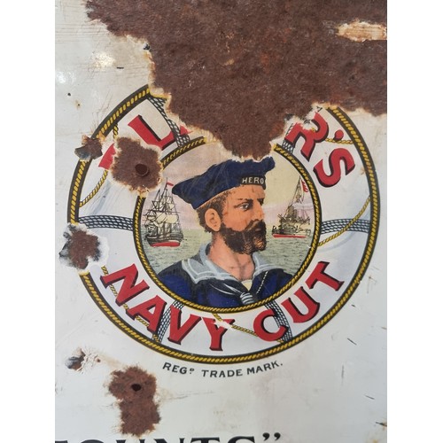 333 - Super Star Lot: An incredibly large, heavy original 1920 vintage enamelled metal sign for Player's N... 