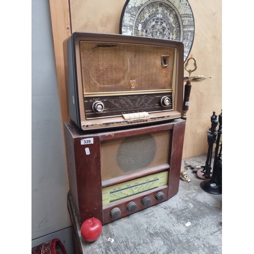 339 - A vintage domestic radio receiver made by G. & C., Ireland (No. BC3346). In original wooden case. (t... 