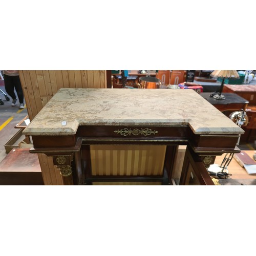 617 - Star Lot : A stunning empire style display case, with padded silk damask interior, bevelled glass to... 