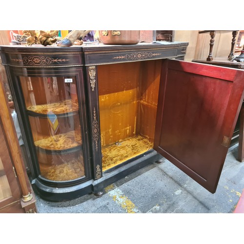 618 - Star lot: A stunning Victorian, boulwork credenza with brass banding, the centre door has decorative... 