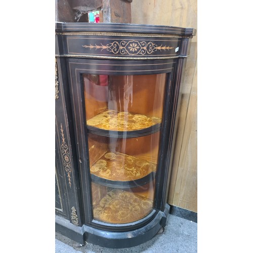 618 - Star lot: A stunning Victorian, boulwork credenza with brass banding, the centre door has decorative... 