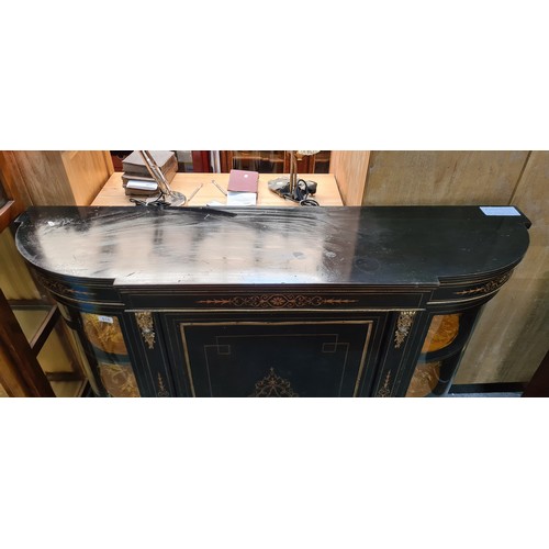 618 - Star lot: A stunning Victorian, boulwork credenza with brass banding, the centre door has decorative... 