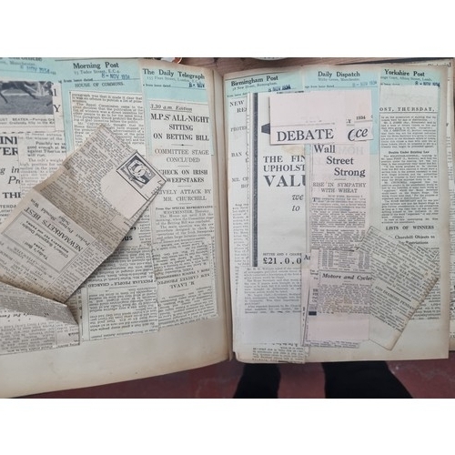 515 - Two early vintage scrapbooks dating to 1934 regarding the Irish sweepstakes with newspaper clippings... 