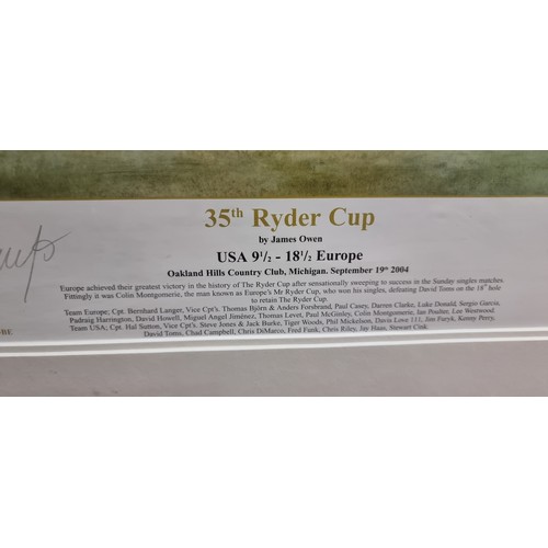 93 - A very large Limited Edition numbered print  113/350 showing the 35th Rider Cup for golf, by James O... 