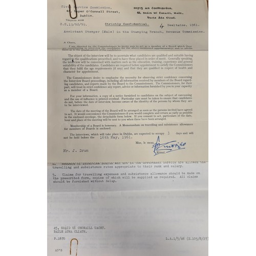 907 - Another fabulous lot of the J Drum collection. Inc correspondence from the dept of Printing and engr... 