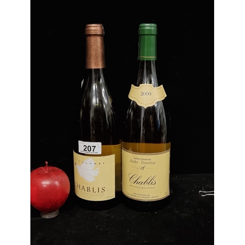 207 - Two 750ml sealed bottles of Chablis Appellation Chablis Contrólée, including a 2000 example from And... 