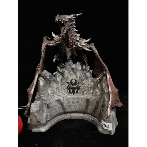 208 - A fantastic collectible figure of The Alduin dragon and base from the popular videogame Elder Scroll... 