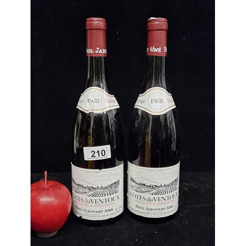 210 - Two vintage 75cl sealed bottles of French red wine, Cótes du Ventoux Appellation Cótes Du Ventoux Co... 