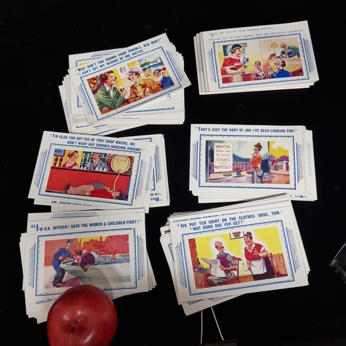 275 - A huge collection of mint condition vintage postcards featuring comical cartoons, made by H.B ltd in... 