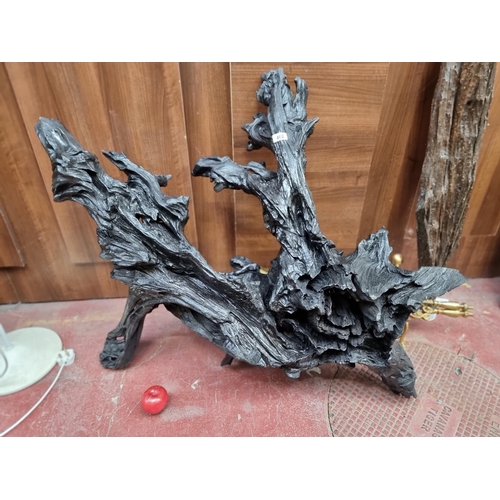 462 - Star lot : A truly remarkable, extra Large very heavy petrified Irish Bog oak  sculpture. With a won... 