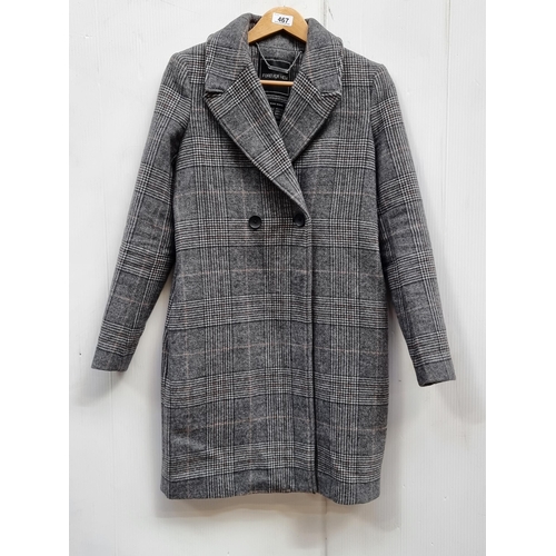 467 - A beautiful checked wool coat by Forever New, crafted from a luxury wool blend in classic shades of ... 