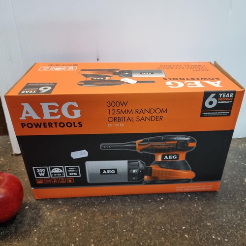 471 - An AEG 300W, 125mm Random Orbital Sander. As new, in original packaging with carry case and instruct... 