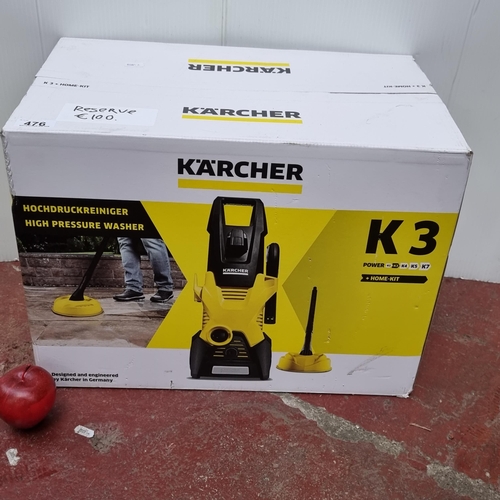 476 - A brand new Karcher High Pressure Washer, model number: K3. With 120 bar, and 1600w. In original box... 