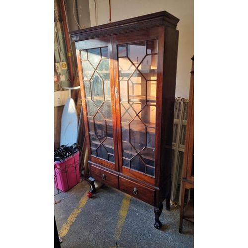 902 - Star lot : A fabulous Victorian cabinet with astro-glazed front, 4 shelves inside, two drawers to ba... 