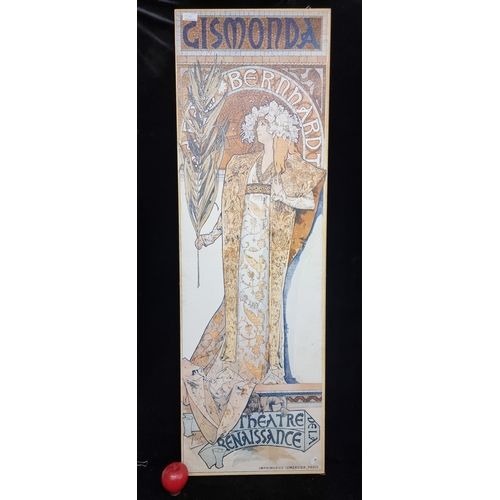 916 - A large print on canvas of a poster designed by Alphonse Mucha, for 'Gismonda' - a Greek melodrama i... 