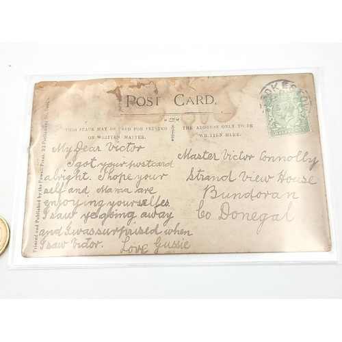 403 - Star lot An original  James Connolly memorial post card, with personal correspondences from a member... 