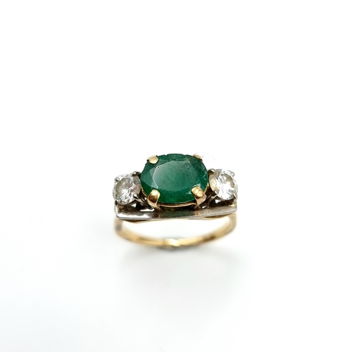 1 - Star Lot: A truly exquisite 18 carat Gold antique Colombian Emerald and Diamond ring, comprising of ... 