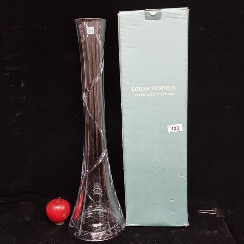 133 - A beautiful, heavy crystal vase by Louise Kennedy for Tipperary Crystal. A 24'' example in the Spind... 