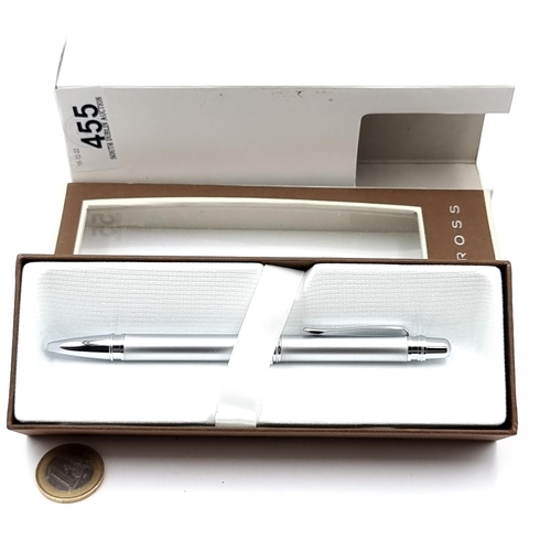 455 - A Cross polished chrome ball point pen. Presented in its original gift box and in as new condition. ... 