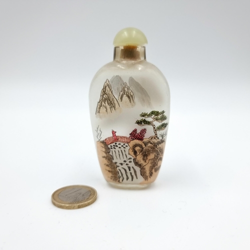 46 - A fine example of a traditional Chinese interior hand painted Chinese perfume bottle. This example f... 