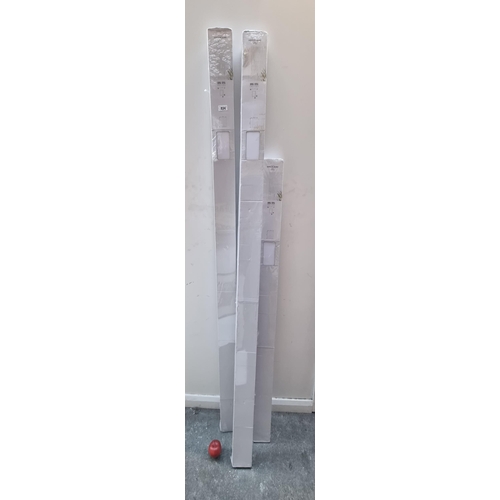 834 - Three brand new tall vertical blinds in original packaging, including one sized 150 x 250 cm and two... 