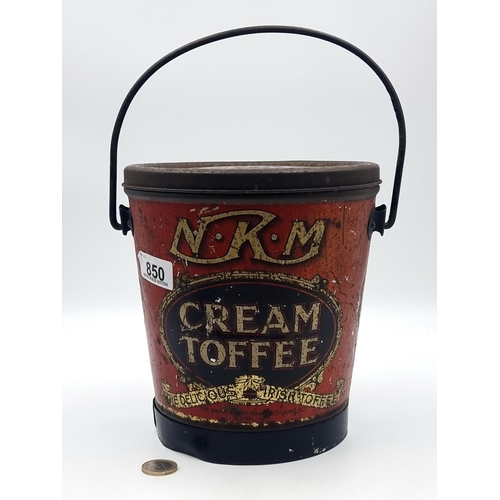 850 - A very rare original 1920s North Kerry Manufacturing, Dublin  Irish cream Toffee Bucket with the lid... 