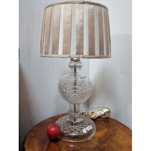 870 - An impressive huge table lamp by Galway Irish crystal. Internet comps $299.95 on irishgifthouse.com.... 