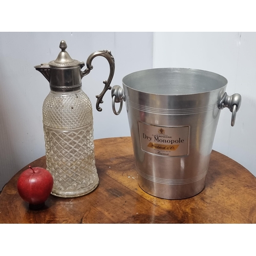 873 - A vintage 'Heidsieck' Dry Monopole Champagne Cooler Wine Ice Bucket. Made in France. In very good co... 