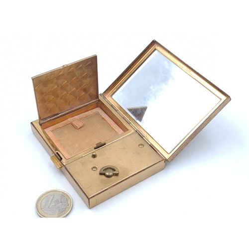 38 - An excellent example of a machine turned vintage powder compact, by renowned Swiss makers Acme. Feat... 