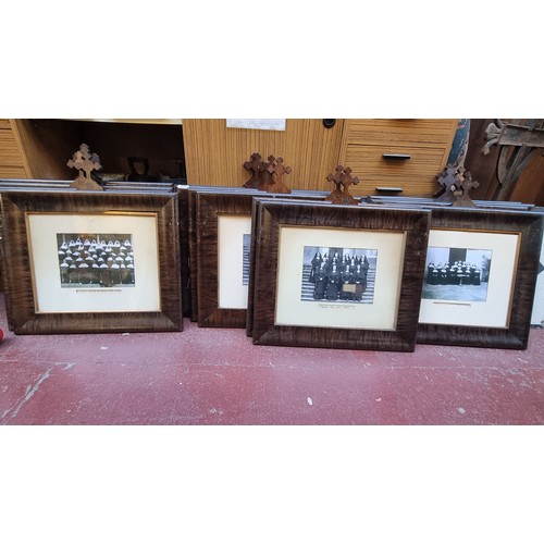 833 - Star Lot : 14 Fantastic antique ecclesiastic frames made of tiger mahogany for the 12 Stations of th... 